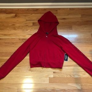 Juicy Couture cropped red zip up hoodie